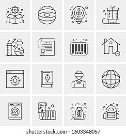 16 Universal Business Icons Vector. Creative Icon Illustration to use in web and Mobile Related project.