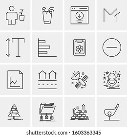 16 Universal Business Icons Vector. Creative Icon Illustration to use in web and Mobile Related project.
