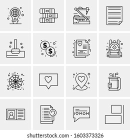 16 Universal Business Icons Vector. Creative Icon Illustration to use in web and Mobile Related project.