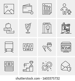 16 Universal Business Icons Vector. Creative Icon Illustration to use in web and Mobile Related project.