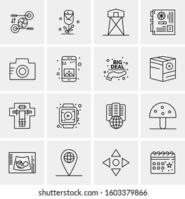 16 Universal Business Icons Vector. Creative Icon Illustration to use in web and Mobile Related project.
