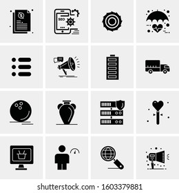 16 Universal Business Icons Vector. Creative Icon Illustration to use in web and Mobile Related project.