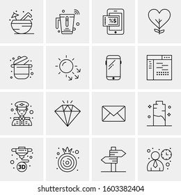 16 Universal Business Icons Vector. Creative Icon Illustration to use in web and Mobile Related project.