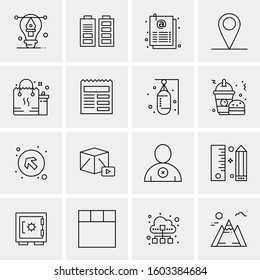16 Universal Business Icons Vector. Creative Icon Illustration to use in web and Mobile Related project.