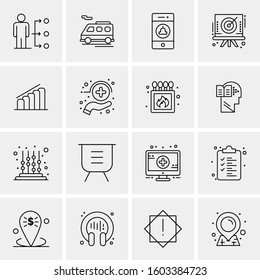 16 Universal Business Icons Vector. Creative Icon Illustration to use in web and Mobile Related project.