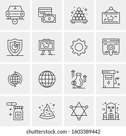 16 Universal Business Icons Vector. Creative Icon Illustration to use in web and Mobile Related project.