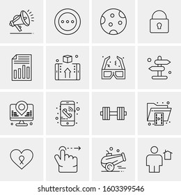 16 Universal Business Icons Vector. Creative Icon Illustration to use in web and Mobile Related project.