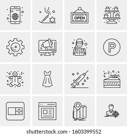 16 Universal Business Icons Vector. Creative Icon Illustration to use in web and Mobile Related project.