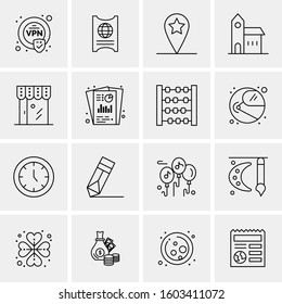 16 Universal Business Icons Vector. Creative Icon Illustration to use in web and Mobile Related project.
