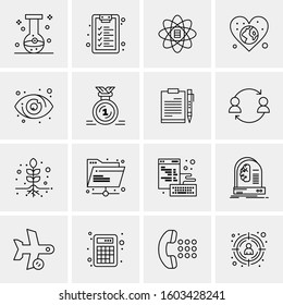 16 Universal Business Icons Vector. Creative Icon Illustration to use in web and Mobile Related project.