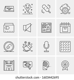 16 Universal Business Icons Vector. Creative Icon Illustration to use in web and Mobile Related project.