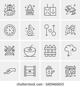16 Universal Business Icons Vector. Creative Icon Illustration to use in web and Mobile Related project.