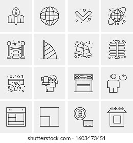 16 Universal Business Icons Vector. Creative Icon Illustration to use in web and Mobile Related project.