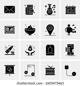 16 Universal Business Icons Vector. Creative Icon Illustration to use in web and Mobile Related project.