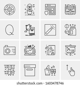 16 Universal Business Icons Vector. Creative Icon Illustration to use in web and Mobile Related project.