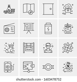 16 Universal Business Icons Vector. Creative Icon Illustration to use in web and Mobile Related project.