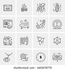 16 Universal Business Icons Vector. Creative Icon Illustration to use in web and Mobile Related project.