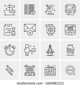 16 Universal Business Icons Vector. Creative Icon Illustration to use in web and Mobile Related project.