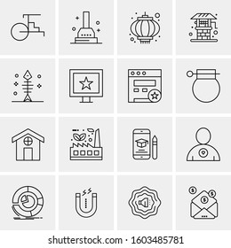 16 Universal Business Icons Vector. Creative Icon Illustration to use in web and Mobile Related project.