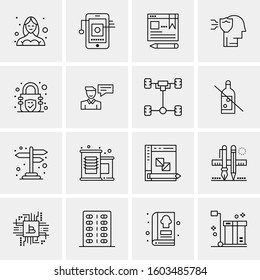 16 Universal Business Icons Vector. Creative Icon Illustration to use in web and Mobile Related project.