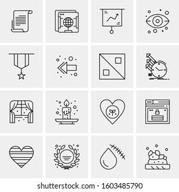 16 Universal Business Icons Vector. Creative Icon Illustration to use in web and Mobile Related project.