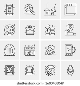 16 Universal Business Icons Vector. Creative Icon Illustration to use in web and Mobile Related project.