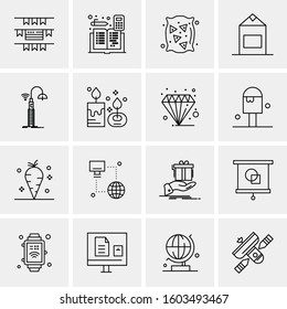 16 Universal Business Icons Vector. Creative Icon Illustration to use in web and Mobile Related project.