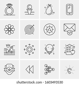 16 Universal Business Icons Vector. Creative Icon Illustration to use in web and Mobile Related project.