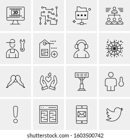 16 Universal Business Icons Vector. Creative Icon Illustration to use in web and Mobile Related project.