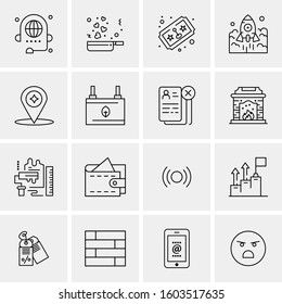 16 Universal Business Icons Vector. Creative Icon Illustration to use in web and Mobile Related project.