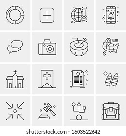 16 Universal Business Icons Vector. Creative Icon Illustration to use in web and Mobile Related project.