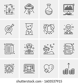 16 Universal Business Icons Vector. Creative Icon Illustration to use in web and Mobile Related project.