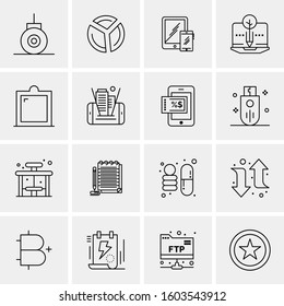 16 Universal Business Icons Vector. Creative Icon Illustration to use in web and Mobile Related project.