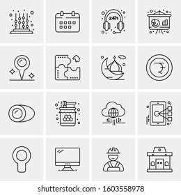 16 Universal Business Icons Vector. Creative Icon Illustration to use in web and Mobile Related project.