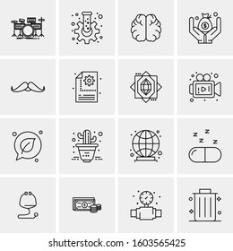 16 Universal Business Icons Vector. Creative Icon Illustration to use in web and Mobile Related project.