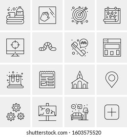 16 Universal Business Icons Vector. Creative Icon Illustration to use in web and Mobile Related project.
