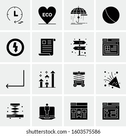 16 Universal Business Icons Vector. Creative Icon Illustration to use in web and Mobile Related project.