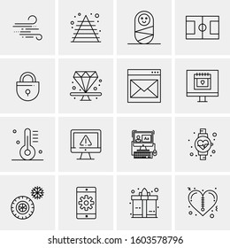 16 Universal Business Icons Vector. Creative Icon Illustration to use in web and Mobile Related project.