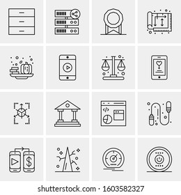 16 Universal Business Icons Vector. Creative Icon Illustration to use in web and Mobile Related project.