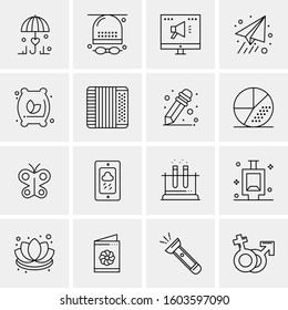16 Universal Business Icons Vector. Creative Icon Illustration to use in web and Mobile Related project.