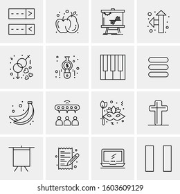 16 Universal Business Icons Vector. Creative Icon Illustration to use in web and Mobile Related project.
