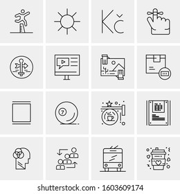 16 Universal Business Icons Vector. Creative Icon Illustration to use in web and Mobile Related project.