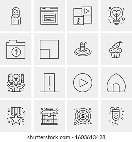 16 Universal Business Icons Vector. Creative Icon Illustration to use in web and Mobile Related project.