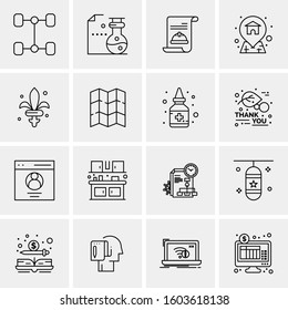 16 Universal Business Icons Vector. Creative Icon Illustration to use in web and Mobile Related project.