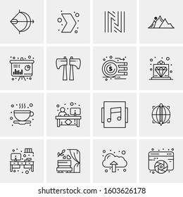 16 Universal Business Icons Vector. Creative Icon Illustration to use in web and Mobile Related project.