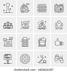 16 Universal Business Icons Vector. Creative Icon Illustration to use in web and Mobile Related project.