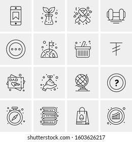 16 Universal Business Icons Vector. Creative Icon Illustration to use in web and Mobile Related project.