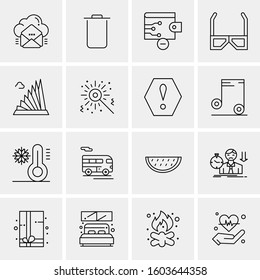 16 Universal Business Icons Vector. Creative Icon Illustration to use in web and Mobile Related project.