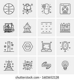 16 Universal Business Icons Vector. Creative Icon Illustration to use in web and Mobile Related project.