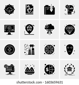 16 Universal Business Icons Vector. Creative Icon Illustration to use in web and Mobile Related project.